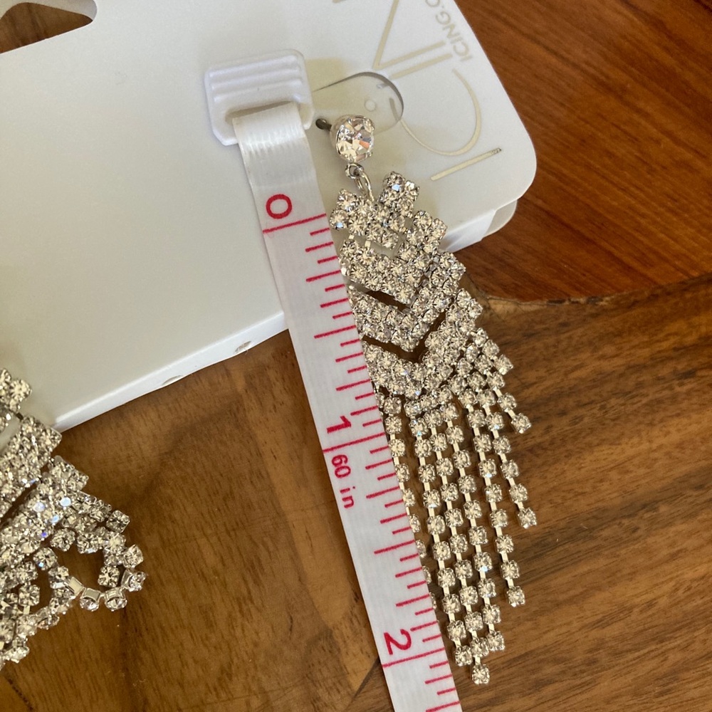 Icing Rhinestone Dangle Earrings - Picture 3 of 4